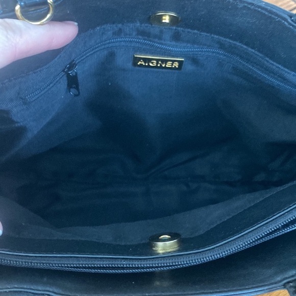 Etienne Aigner Black Leather Satchel - Picture 9 of 14